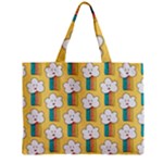 Smile Cloud Rainbow Pattern Yellow Zipper Mini Tote Bag