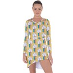 American Golden Ancient Totems Asymmetric Cut-Out Shift Dress