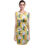 American Golden Ancient Totems Sleeveless Velvet Midi Dress