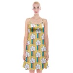 American Golden Ancient Totems Spaghetti Strap Velvet Dress