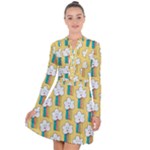 American Golden Ancient Totems Long Sleeve Panel Dress