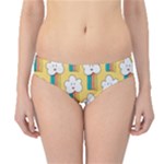 Smile Cloud Rainbow Pattern Yellow Hipster Bikini Bottoms