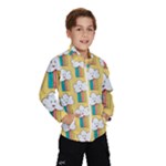 Smile Cloud Rainbow Pattern Yellow Kids  Windbreaker