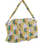 Smile Cloud Rainbow Pattern Yellow Canvas Crossbody Bag