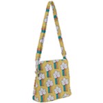 Smile Cloud Rainbow Pattern Yellow Zipper Messenger Bag