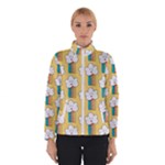 Smile Cloud Rainbow Pattern Yellow Women s Bomber Jacket