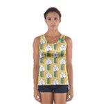 Smile Cloud Rainbow Pattern Yellow Sport Tank Top 