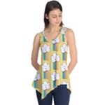 Smile Cloud Rainbow Pattern Yellow Sleeveless Tunic