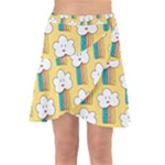 American Golden Ancient Totems Wrap Front Skirt