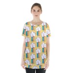 Smile Cloud Rainbow Pattern Yellow Skirt Hem Sports Top