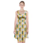 Smile Cloud Rainbow Pattern Yellow Racerback Midi Dress
