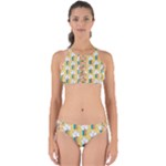 Smile Cloud Rainbow Pattern Yellow Perfectly Cut Out Bikini Set