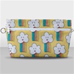 Smile Cloud Rainbow Pattern Yellow Handbag Organizer