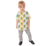 Smile Cloud Rainbow Pattern Yellow Kids  Raglan T-Shirt