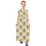 American Golden Ancient Totems Kids  Short Sleeve Maxi Dress