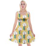 Smile Cloud Rainbow Pattern Yellow Reversible Velvet Sleeveless Dress