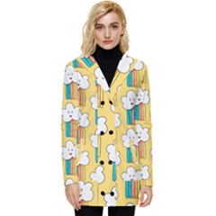 Button Up Hooded Coat  