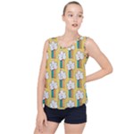 American Golden Ancient Totems Bubble Hem Chiffon Tank Top