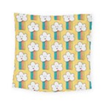 Smile Cloud Rainbow Pattern Yellow Square Tapestry (Small)