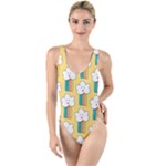 American Golden Ancient Totems High Leg Strappy Swimsuit