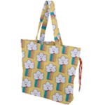 American Golden Ancient Totems Drawstring Tote Bag