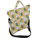 American Golden Ancient Totems Fold Over Handle Tote Bag