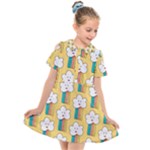 American Golden Ancient Totems Kids  Short Sleeve Shirt Dress