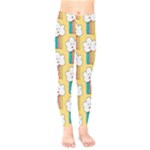 Smile Cloud Rainbow Pattern Yellow Kids  Leggings