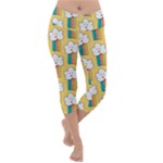 American Golden Ancient Totems Lightweight Velour Capri Yoga Leggings