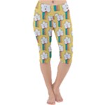 American Golden Ancient Totems Lightweight Velour Cropped Yoga Leggings