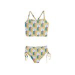 Smile Cloud Rainbow Pattern Yellow Girls  Tankini Swimsuit