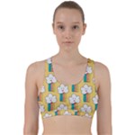 Smile Cloud Rainbow Pattern Yellow Back Weave Sports Bra