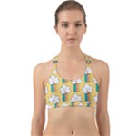 Smile Cloud Rainbow Pattern Yellow Back Web Sports Bra