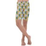 American Golden Ancient Totems Kids  Lightweight Velour Cropped Yoga Leggings