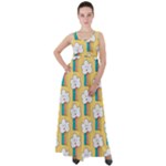 American Golden Ancient Totems Empire Waist Velour Maxi Dress