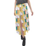 American Golden Ancient Totems Velour Split Maxi Skirt