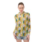 American Golden Ancient Totems Long Sleeve Chiffon Shirt