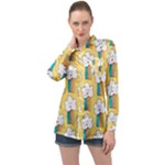 American Golden Ancient Totems Long Sleeve Satin Shirt
