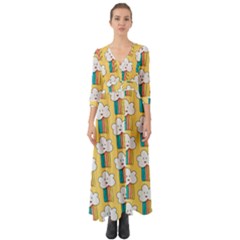 Button Up Boho Maxi Dress 