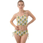 Smile Cloud Rainbow Pattern Yellow Mini Tank Bikini Set