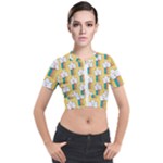 American Golden Ancient Totems Short Sleeve Cropped Jacket