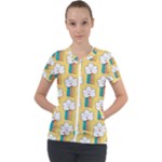 American Golden Ancient Totems Short Sleeve Zip Up Jacket