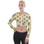 American Golden Ancient Totems Long Sleeve Cropped Velvet Jacket