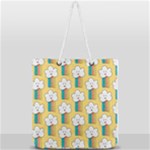 Smile Cloud Rainbow Pattern Yellow Full Print Rope Handle Tote (Large)