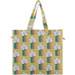 Smile Cloud Rainbow Pattern Yellow Canvas Travel Bag