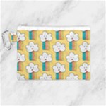 Smile Cloud Rainbow Pattern Yellow Canvas Cosmetic Bag (Medium)