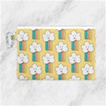 Smile Cloud Rainbow Pattern Yellow Canvas Cosmetic Bag (Large)