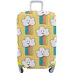 Smile Cloud Rainbow Pattern Yellow Luggage Cover (Large)