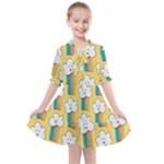 American Golden Ancient Totems Kids  All Frills Chiffon Dress