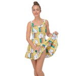 Smile Cloud Rainbow Pattern Yellow Inside Out Casual Dress